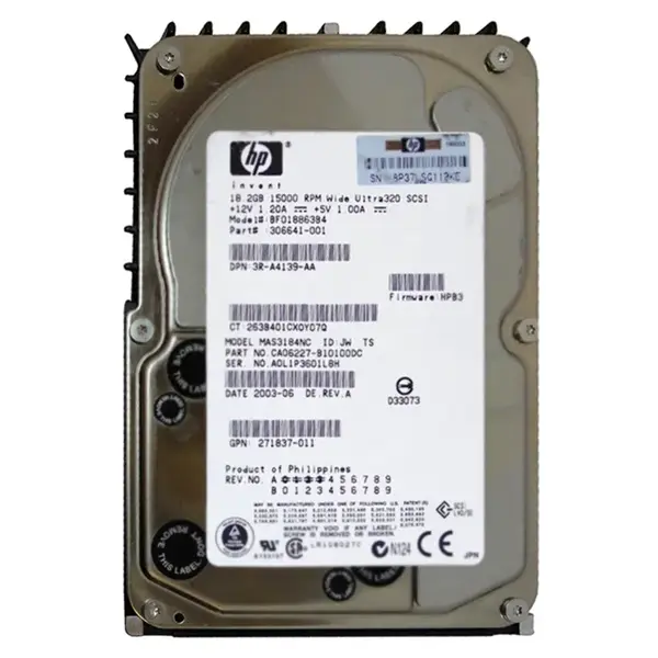 306641-001 HP 18.2GB Ultra-320 SCSI 15000 3.5-inch Hard Drive