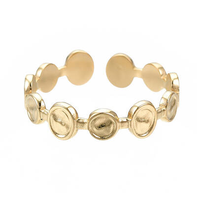 304 Stainless Steel Flat Round Open Cuff Ring
