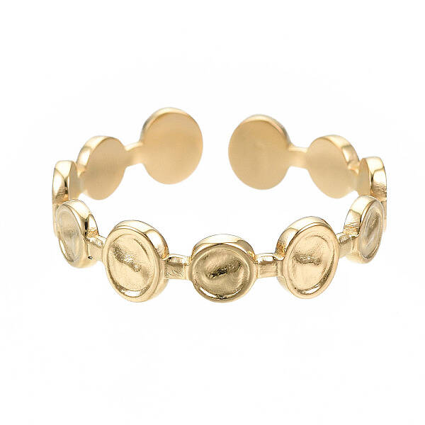 304 Stainless Steel Flat Round Open Cuff Ring