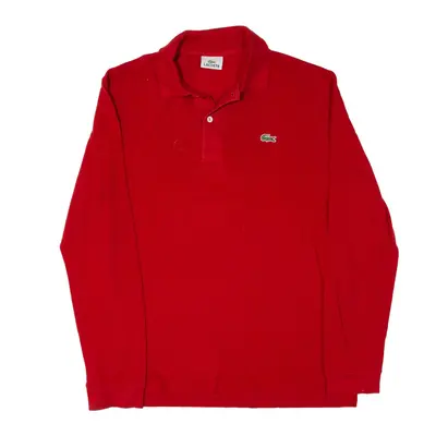 LACOSTE Polo Shirt Red Long Sleeve Mens S