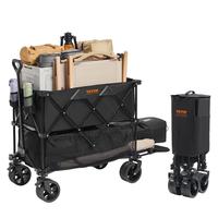 VEVOR Foldable Double Decker Wagon, 400L Collapsible Wagon Cart with All-Terrain Wheels, Heavy Duty Folding Wagon Cart  for C...