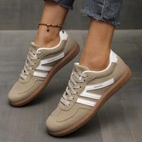 Women's Fashionable Patchwork Lace Up Low Top Casual Flat Sneakers , Casual Comfortable Sports Walking Shoes for Daily Wear, ...