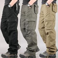 Cross-Border Trade Pure Cotton Wear-Resistant Multi-Pocket Cargo Pants Straight Long Work Pants Labor Protection Pants Loose ...