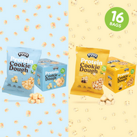 FUUL Protein Cookie Dough Bites, Chocolate Chip & Birthday Cake Bundle, 2 Boxes of 8 bags each
