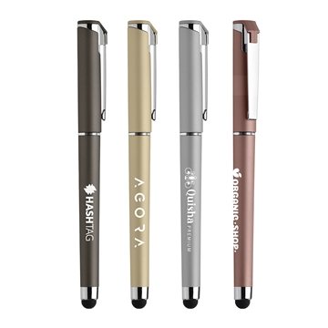 250 Custom Islander Softy Metallic Gel Pen w/ Stylus - Gel Ink & ...