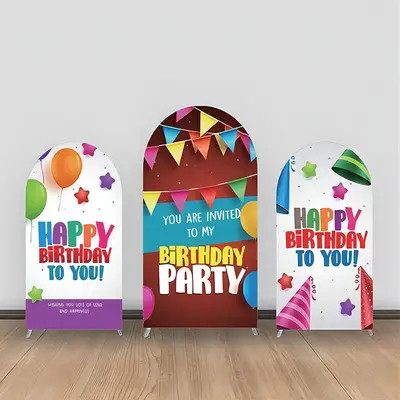 Colorful Balloon Star Hat Wine Red Arch Backdrop Kit - Aperturee