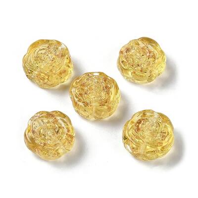 Handmade Gold Sand Lampwork Beads Strand