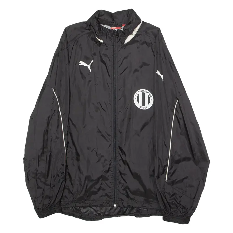PUMA FC Polisportiva Vevey Mens Rain Jacket Black Nylon M