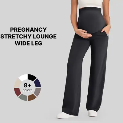G4Free Maternity Wide Leg Pants for Comfortable Pregnancy Pregnant Prenatal