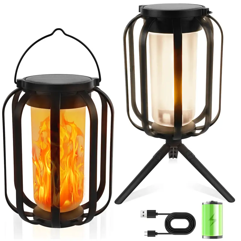 Halloween Decorative Lights Solar Lights Outdoor Light Strip Base, Upgraded Flashing Flame Outdoor Waterproof Lights, Solar L...