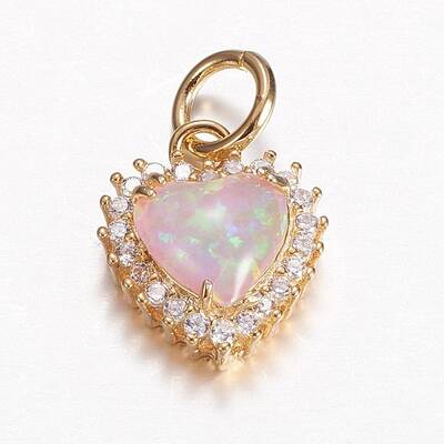 Brass Micro Pave Cubic Zirconia Charms