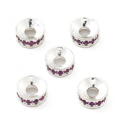 Brass Micro Pave Cubic Zirconia Spacer Beads