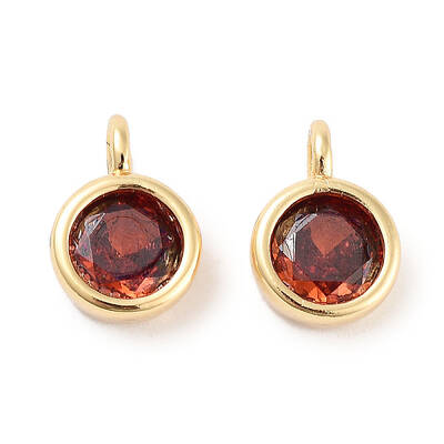 Brass Micro Pave Cubic Zirconia Charms