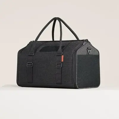 Porto Cat Carrier - Soft-Sided, Water-Resistant Canvas, Breathable Mesh Windows, Removable Faux Shearling Bedding, Cat Travel...