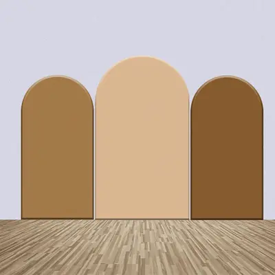 Light Dark Brown Theme Solid Color Arch Backdrop Kit - Aperturee