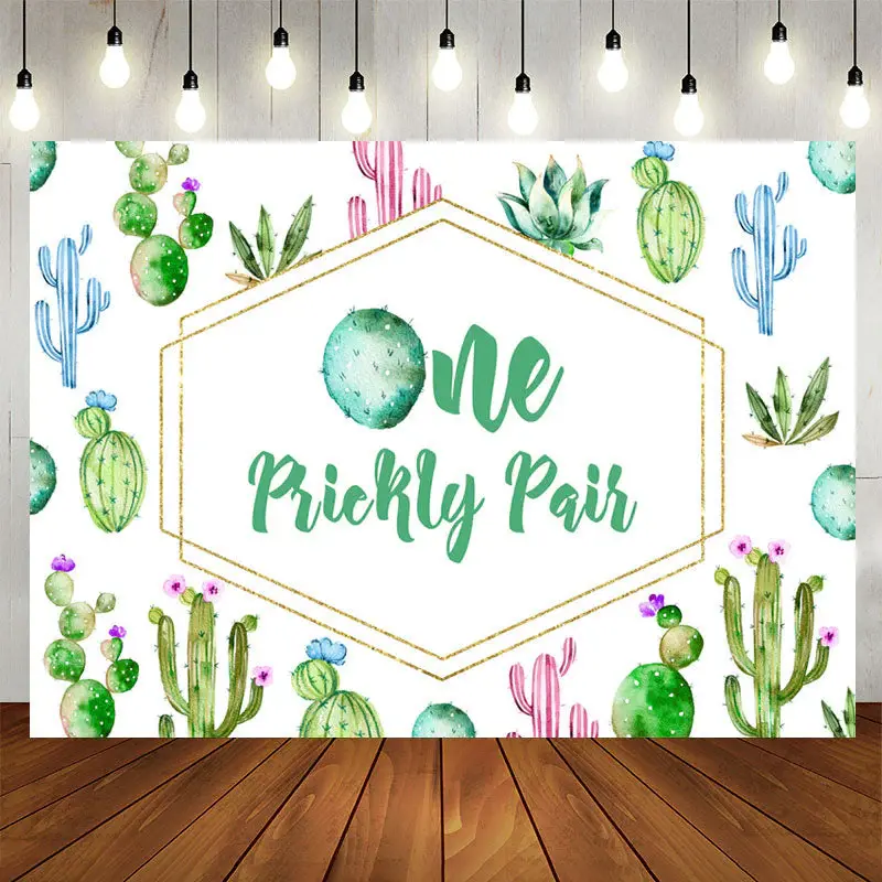 Aperturee One Prickly Pair Cactus 1St Birthday Backdrop