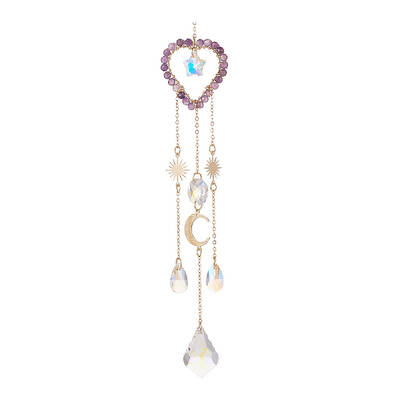 Glass Teardrop & Star Window Hanging Suncatchers