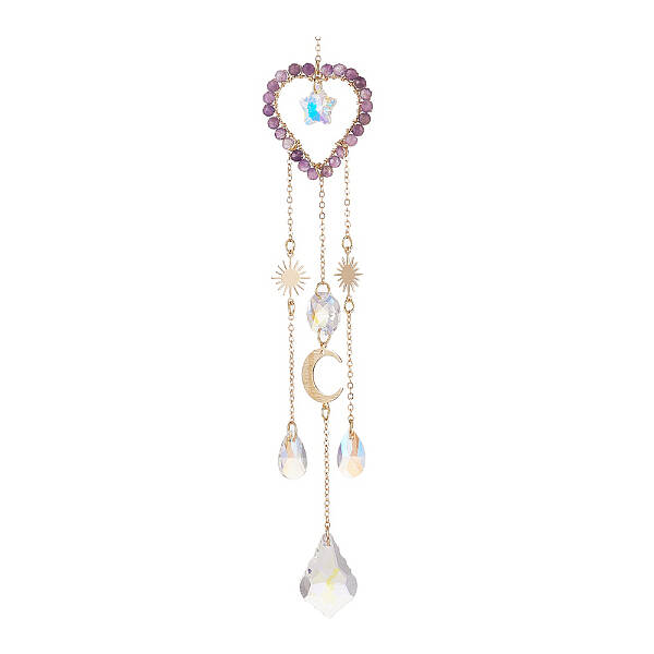 Glass Teardrop & Star Window Hanging Suncatchers