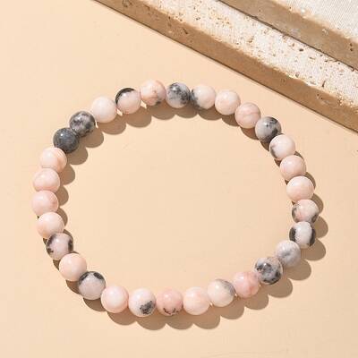 Natural Zebra Jasper Bead Stretch Bracelets