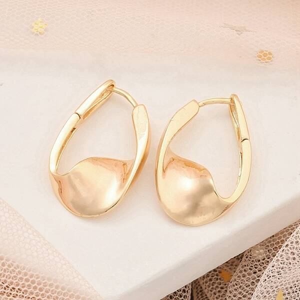 Rack Plating Brass Clear Cubic Zirconia Hoop Earrings
