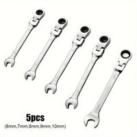6/7/8/9/10mm Adjustable Ratchet Wrench Set, Flexible Ratchet Wrench Set, Hand Tool Set for Home & Office