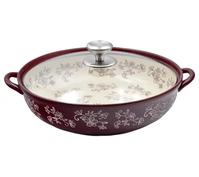 Temp-tations Floral Lace 4-qt Shallow Baker with Glass Lid