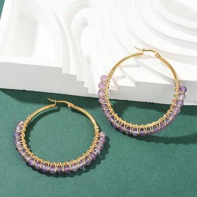 Beaded Hoop Earrings