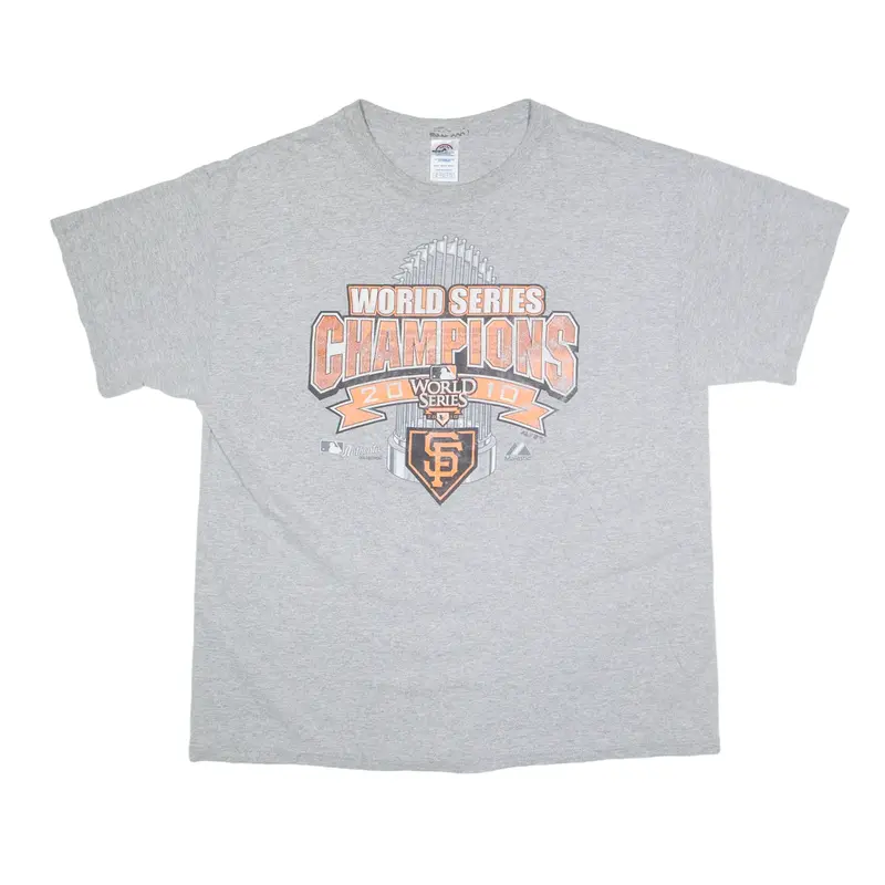 MLB San Francisco Giants World Series Champions 2010 USA T-Shirt Grey Short Sleeve Mens XL