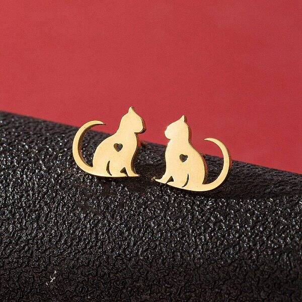 Stainless Steel Small Animal Stud Earrings for Women