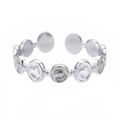 Non-Tarnish 304 Stainless Steel Flat Round Open Cuff Ring