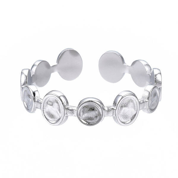 Non-Tarnish 304 Stainless Steel Flat Round Open Cuff Ring