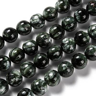 Natural Seraphinite Beads Strands