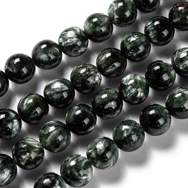 Natural Seraphinite Beads Strands