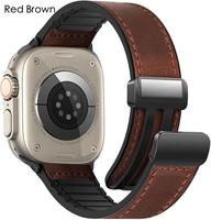 Adjustable Magnetic Leather Watch Band Compatible with Apple Watch Band 49mm 46(S10) 45mm 44mm 42mm/42(S10) 41mm 40mm 38mm  G...