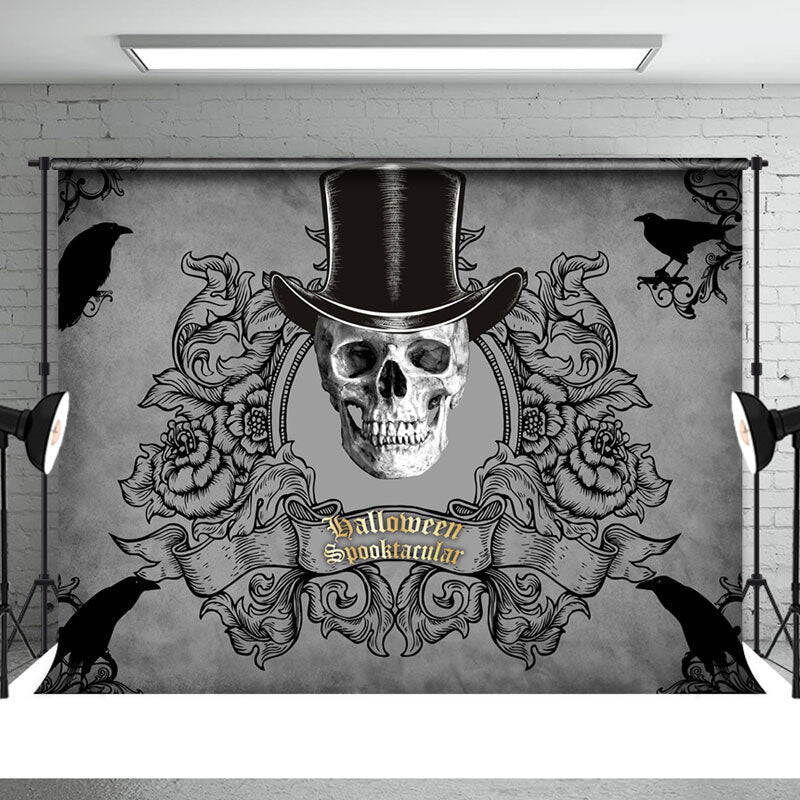 Black Dallomeen Spooktacular Halloween Theme Backdrop - Aperturee