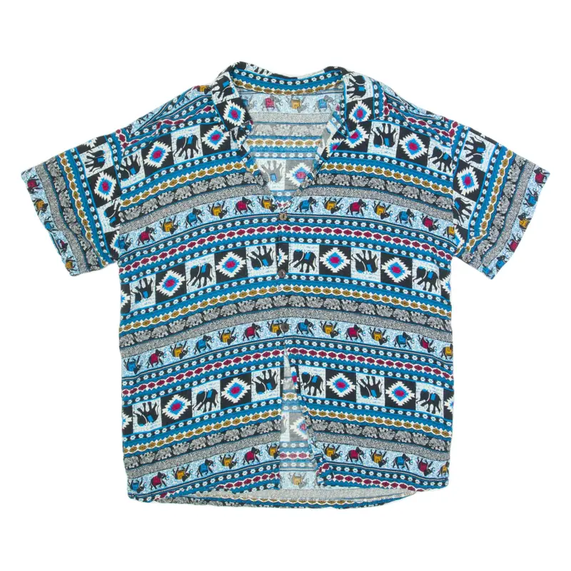 Mens Shirt Blue Fair Isle M