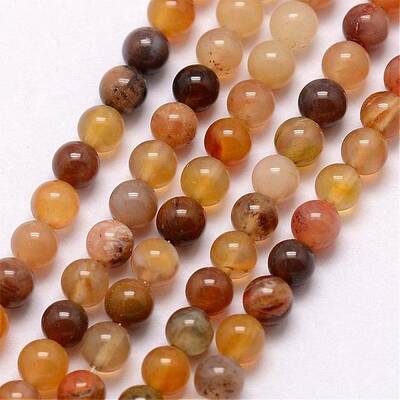 Natural Petrified Wood Bead Strands