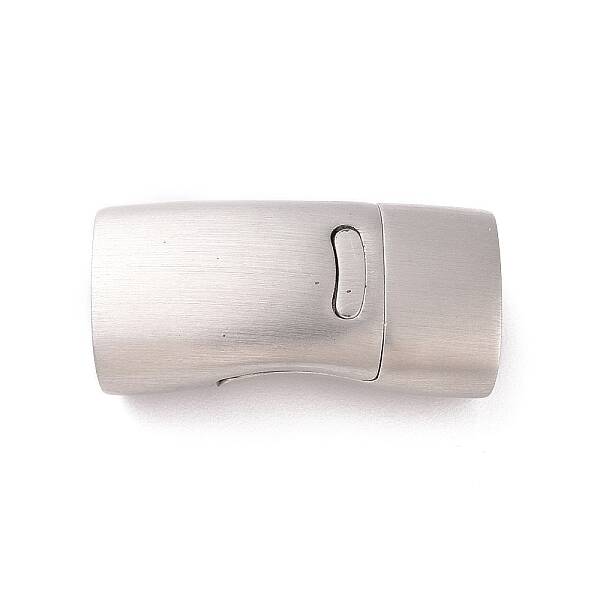 Tarnish Resistant Rectangle 304 Stainless Steel Matte Magnetic Clasps with Glue-in Ends