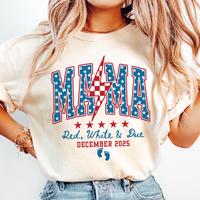 4th of July Pregnancy Announcement Shirt, American Mama, Red White and Due, Patriotic Maternity Tee, July Fourth Shirt for Mo...