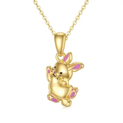 14K Gold Rabbit Pendant Necklace