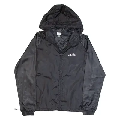 ELLESSE Womens Rain Jacket Black Hooded UK 14