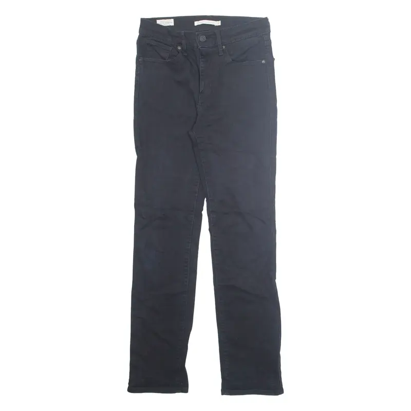 LEVI'S 724 High Rise BIG E Womens Jeans Black Regular Straight W30 L27