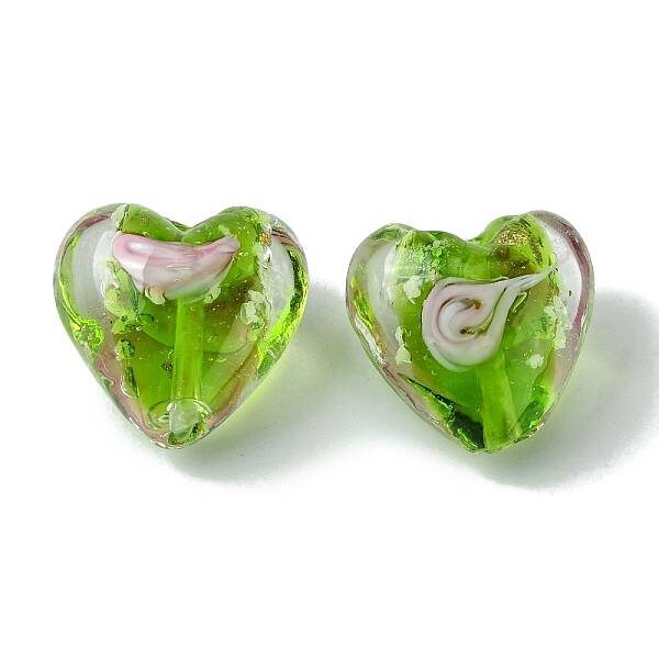 Luminous Handmade Gold Sand Lampwork Beads