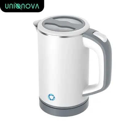 UNIQNOVA 800ml Electric Small Kettle Stainless Steel Portable Travel Mini Hot Water Boiler Heater Boiling Water 600W Coffee T...