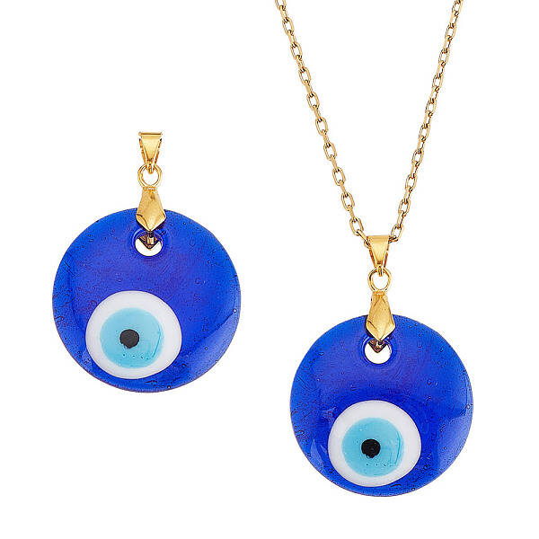 10Pcs Handmade Lampwork Evil Eye Pendants