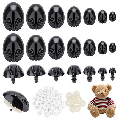 70Pcs 7 style Plastic Craft Safety Screw Dog Noses