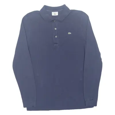 LACOSTE Mens Polo Shirt Blue Long Sleeve S