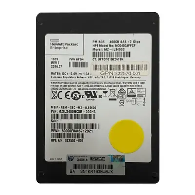 HP 822552-001 | 400GB SAS 12Gb/s Mixed Use SFF 2.5-Inch Solid State Drive for ProLiant ML350 Gen10