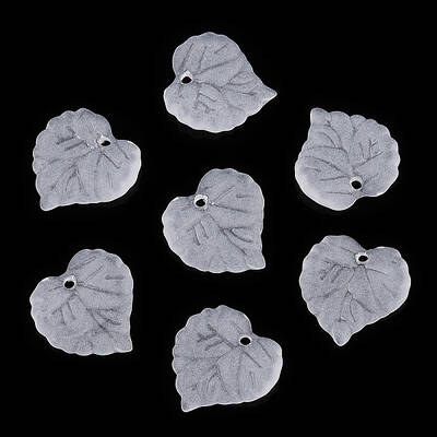 Transparent Frosted Acrylic Leaf Charms