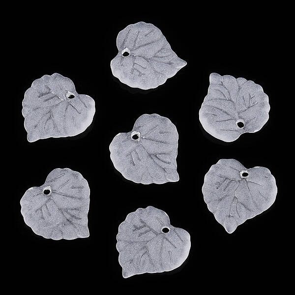 Transparent Frosted Acrylic Leaf Charms